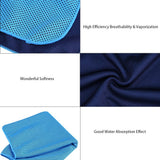 Super Breathable Cooling Effect Towel with Storage Bottle for Sports Gym Workout (Light Blue)