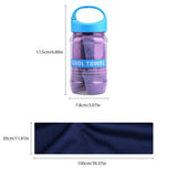 Super Breathable Cooling Effect Towel with Storage Bottle for Sports Gym Workout (Light Blue)