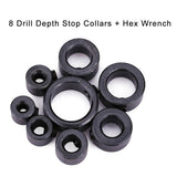 8pcs/set 3~16mm Drill Depth Stop Collars Assortment Set with Hex Wrench Woodworking Tool In Australia - Darrahopens