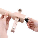 Wooden Hand Leather Strip Strap Adjustable Cutting Tool DIY Craft Tools Cutter with 3 Blades In Australia - Darrahopens