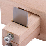 Wooden Hand Leather Strip Strap Adjustable Cutting Tool DIY Craft Tools Cutter with 3 Blades