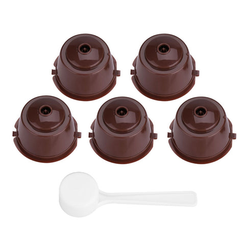 5Pcs Food Grade Pp 304 Stainless Steel Reusable Refillable Coffee Capsule Filter (Brown) In Australia - Darrahopens