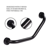 Stainless Steel Curved Shower Tub Safety Grab Bar Towel Rack Wall Mounted Bathroom Handrail