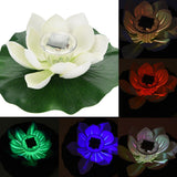 Waterproof Solar Power LED Color Changing Lotus Flower Floating Lamp Garden Colorful White In Australia - Darrahopens