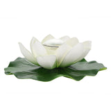 Waterproof Solar Power LED Color Changing Lotus Flower Floating Lamp Garden Colorful White