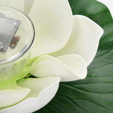 Waterproof Solar Power LED Color Changing Lotus Flower Floating Lamp Garden Colorful White