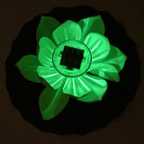 Waterproof Solar Power LED Color Changing Lotus Flower Floating Lamp Garden Colorful White