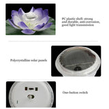 Waterproof Solar Power LED Color Changing Lotus Flower Floating Lamp Garden Colorful Purple