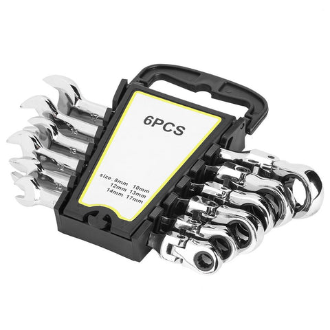 6Pcs Flexible Head Multi functional Ratchet Conination Spanner Wrench 8-17mm Repair Tools Set In Australia - Darrahopens