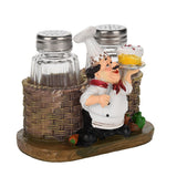 Cute Chef Statue Salt & Pepper Bottle Holder Ornaments Home Decor Kitchen Resin Crafts #A