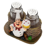 Cute Chef Statue Salt & Pepper Bottle Holder Ornaments Home Decor Kitchen Resin Crafts #A