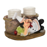 Cute Chef Statue Salt & Pepper Bottle Holder Ornaments Home Decor Kitchen Resin Crafts #C