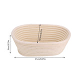 Handmade Unbleached Natural Cane Banneton Proofing Basket Dough Bread Baking Kit 21x13.5x8cm