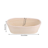 Handmade Unbleached Natural Cane Banneton Proofing Basket Dough Bread Baking Kit 25x14.5x8cm