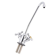 1/4'' Zinc Alloy Kitchen Double Head Faucet Tap Chrome Reverse Osmosis RO Drinking Water Filter