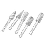 5pcs 1/4inch Hex Shank High Speed Steel Burrs Rotary Files Tools for Aluminum and Iron Hardware