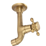 Wall Mounted Vintage Solid Brass Faucet Single Cold Water Tape for Kitchen Sink Mop Pool (Long) In Australia - Darrahopens