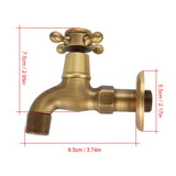 Wall Mounted Vintage Solid Brass Faucet Single Cold Water Tape for Kitchen Sink Mop Pool(Short)