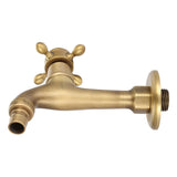 Vintage Solid Brass Single Handle Faucet for Washing Machine Wall Mounted Water Tap (Long)