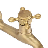 Vintage Solid Brass Single Handle Faucet for Washing Machine Wall Mounted Water Tap (Long)