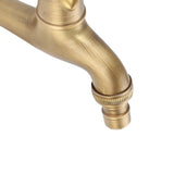 Vintage Solid Brass Single Handle Faucet for Washing Machine Wall Mounted Water Tap (Long)