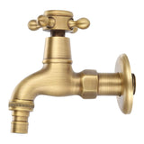 Vintage Solid Brass Single Handle Faucet for Washing Machine Wall Mounted Water Tap (Short)