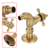 Vintage Solid Brass Single Handle Faucet for Washing Machine Wall Mounted Water Tap (Short)