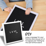 25cm*25cm Message Plastic Letter Board Sign Changeable Letters Numbers Room Decor (White Frame)