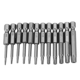 12Pcs Chrome Vanadium Steel 1/4in Hex Shank T5-T40 Magnetic Security Star Screwdriver Bits In Australia - Darrahopens