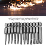 12Pcs Chrome Vanadium Steel 1/4in Hex Shank T5-T40 Magnetic Security Star Screwdriver Bits In Australia - Darrahopens