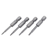 12Pcs Chrome Vanadium Steel 1/4in Hex Shank T5-T40 Magnetic Security Star Screwdriver Bits