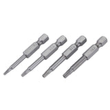 12Pcs Chrome Vanadium Steel 1/4in Hex Shank T5-T40 Magnetic Security Star Screwdriver Bits