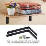 1 Pair Iron Heavy Duty Shelf Wall Brackets for Wooden Storage Organizer Shelves DIY Home Decor In Australia - Darrahopens