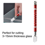 Portable Handheld Wheel Type Glass Cutter with NOn slip Handle for 3~15mm Glass Cutting(Red)