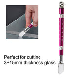 Portable Handheld Wheel Type Glass Cutter with NOn slip Handle for 3~15mm Glass Cutting(Purple) In Australia - Darrahopens