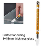 Portable Handheld Wheel Type Glass Cutter with NOn slip Handle for 3~15mm Glass Cutting(Golden) In Australia - Darrahopens