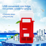 LED Mini USB Refrigerator USB Refrigerator Drinks Beverage Cans Refrigerator and Heater Red