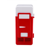 LED Mini USB Refrigerator USB Refrigerator Drinks Beverage Cans Refrigerator and Heater Red