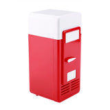 LED Mini USB Refrigerator USB Refrigerator Drinks Beverage Cans Refrigerator and Heater Red