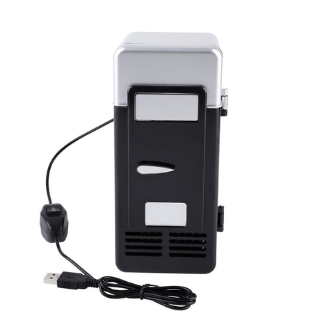 LED Mini USB Refrigerator USB Refrigerator Drinks Beverage Cans Refrigerator and Heater Black In Australia - Darrahopens