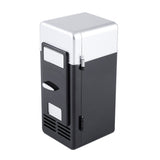 LED Mini USB Refrigerator USB Refrigerator Drinks Beverage Cans Refrigerator and Heater Black