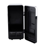 LED Mini USB Refrigerator USB Refrigerator Drinks Beverage Cans Refrigerator and Heater Black
