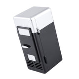 LED Mini USB Refrigerator USB Refrigerator Drinks Beverage Cans Refrigerator and Heater Black