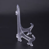 10pcs Folding White Plastic Plate Holders Dish Picture Frame Decorative Display Stand Rack