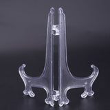10pcs Folding White Plastic Plate Holders Dish Picture Frame Decorative Display Stand Rack