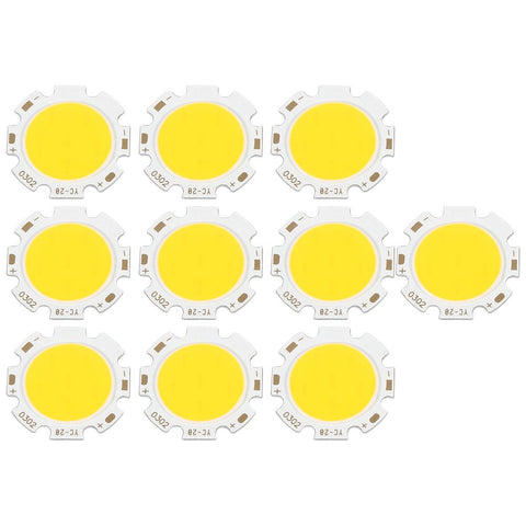 10pcs Round COB 3W High Power LED Chip Bulb Lamp Light Warm White