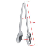 2pcs Kitchen Craft Tool Stainless Steel Round Tea Bag Tongs Squeezer Holder Grip