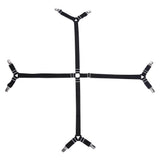 Elastic Crisscross Bed Mattress Sheet Straps Clips Triangle Grippers Holder Fasteners Black