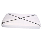 Elastic Crisscross Bed Mattress Sheet Straps Clips Triangle Grippers Holder Fasteners Black