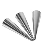 3pcs Pack Stainless Steel NOn Stick Dessert Cannoli Croissant Tubes Baking Tool Mold (S)